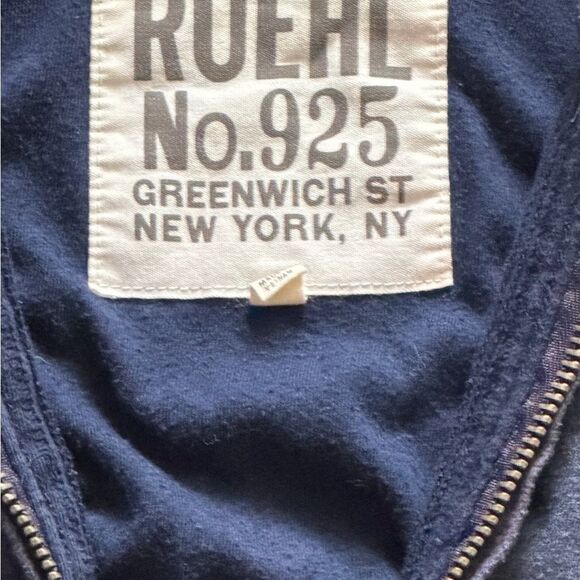 Ruehl No.925 Navy Blue Full Zip Hoodie Size Medium Y2K - Picture 3 of 4